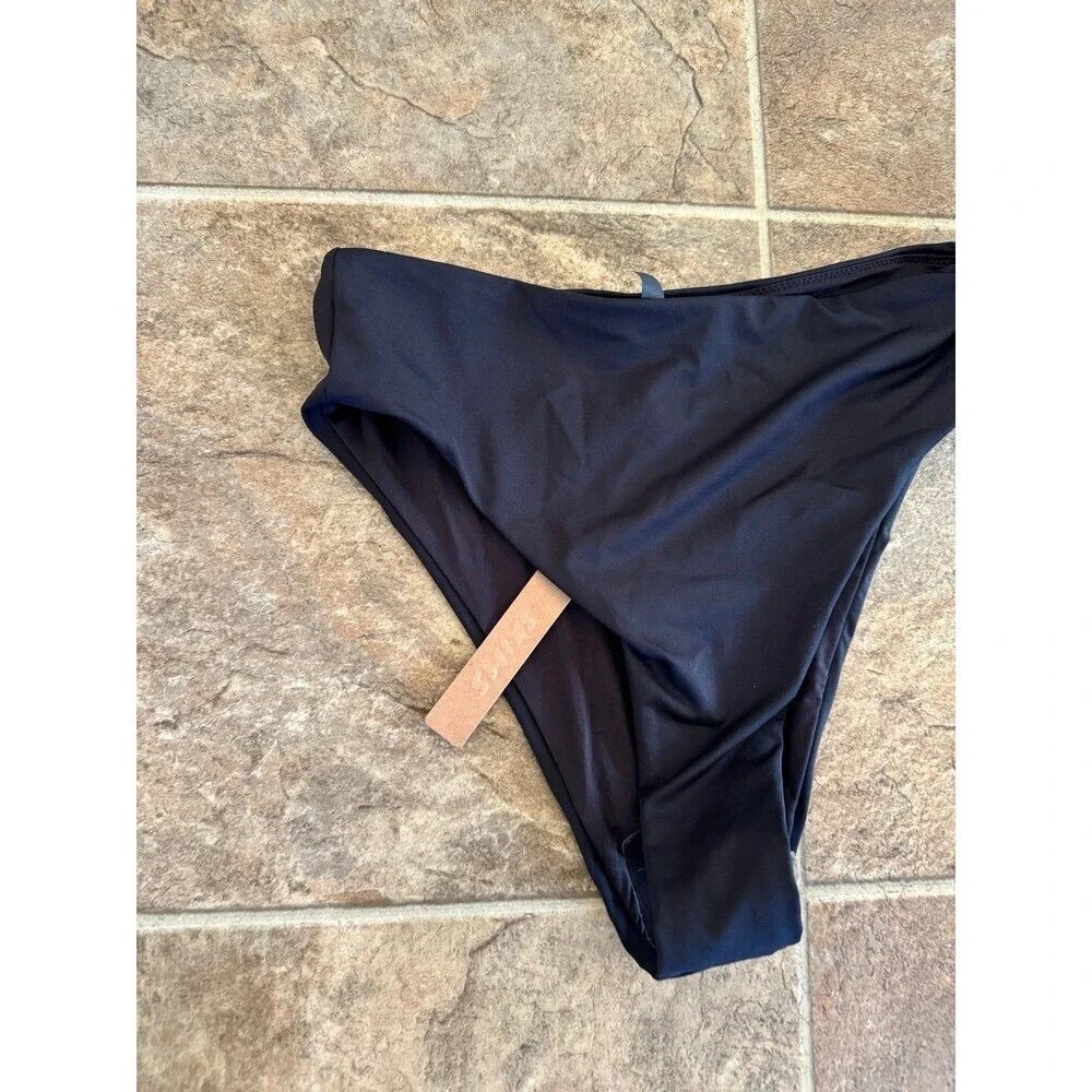 Skims Swim Mid Waist Bottom Size Small Onyx